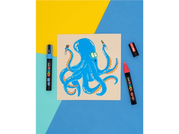 Een Verfstift Posca PC8K breed schuin fluor turquoise koop je bij NiceSupplies.nl