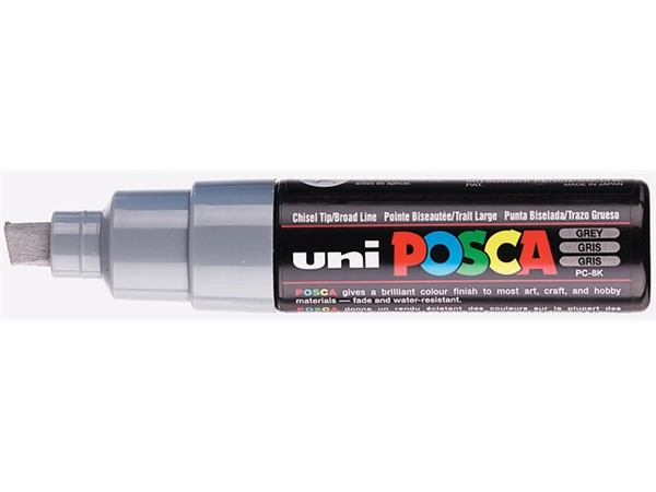 Een Verfstift Posca PC8K breed schuin grijs koop je bij NiceSupplies.nl