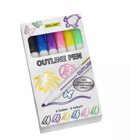 Buy your Viltstift Online Outline assorti doos à 6 stuks at QuickOffice BV