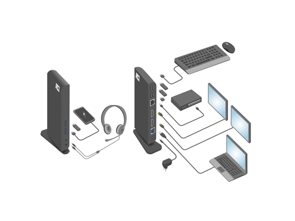 Een Dockingstation ACT USB-C Dual Monitor met laadpoort koop je bij NiceSupplies.nl