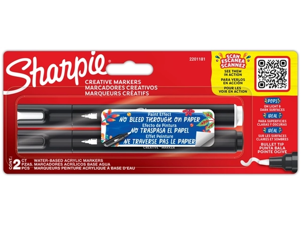 Een Viltstift Sharpie Creatieve marker assorti blister à 2 stuks koop je bij Van Hoye Kantoor BV