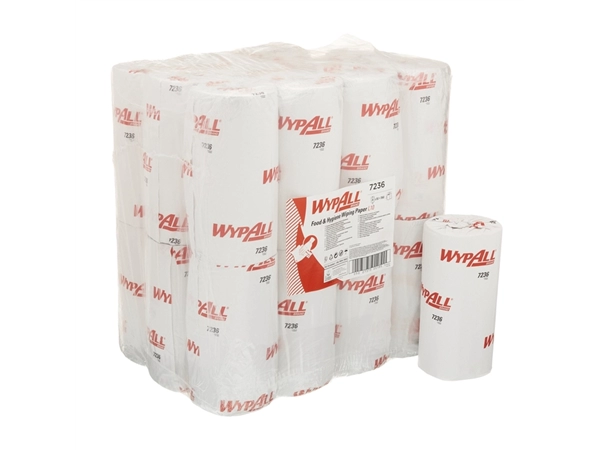 Een Poetsrol WypAll L10 1-laags 24cmx76m 24 stuks à 165 vel wit 7236 koop je bij Alles voor uw kantoor