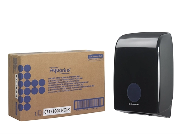 Een Handdoekdispenser Aquarius voor i-vouw zwart 7171 koop je bij Klik Office BV