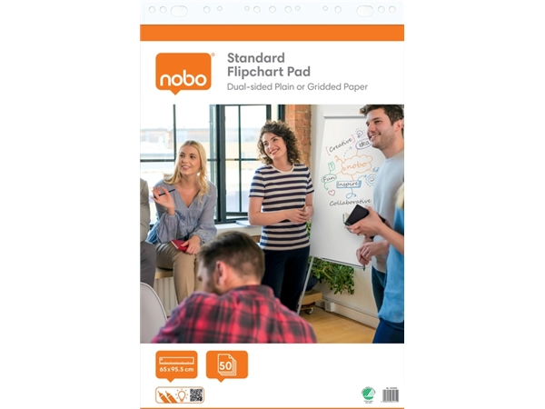 Flipoverpapier Nobo Standaard 65x95cm dubbelzijdig rol 50 vel