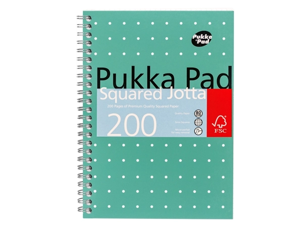 Notitieboek Pukka Pad Jotta A5 ruit 5x5mm 200 pagina's 80gr groen