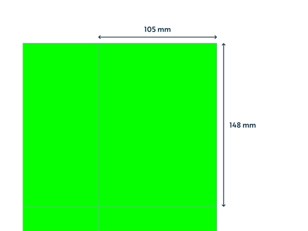 Een Etiket Rillprint 105x148mm fluorgroen 400 etiketten koop je bij NiceSupplies.nl