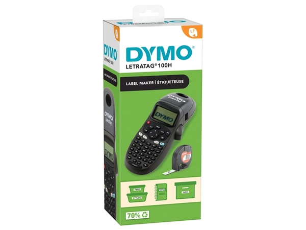 Een Labelprinter Dymo LetraTag 100H draagbaar abc 12mm zwart koop je bij Omnia 4 Office