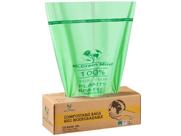 Afvalzak bio Mr.Green Mind 45x50cm 20 liter dispenser 125 stuks