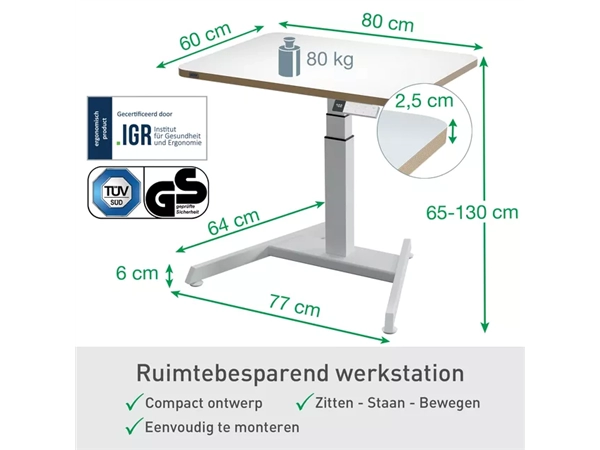Een Zit-sta bureau Leitz Ergo elektrisch compact koop je bij L&N Partners voor Partners B.V.