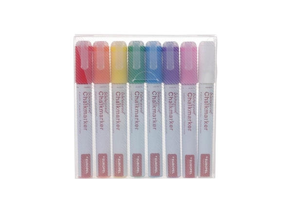 Krijtstift Europel watervast 3-6mm assorti etui 8 stuks