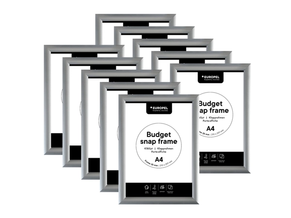 Een Cadre clipsable Europel Budget A4 10 pièces argent koop je bij QuickOffice BV