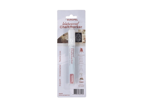 Een Krijtstift Europel watervast 3-6mm wit blister 1 stuk koop je bij Tonerinktshop