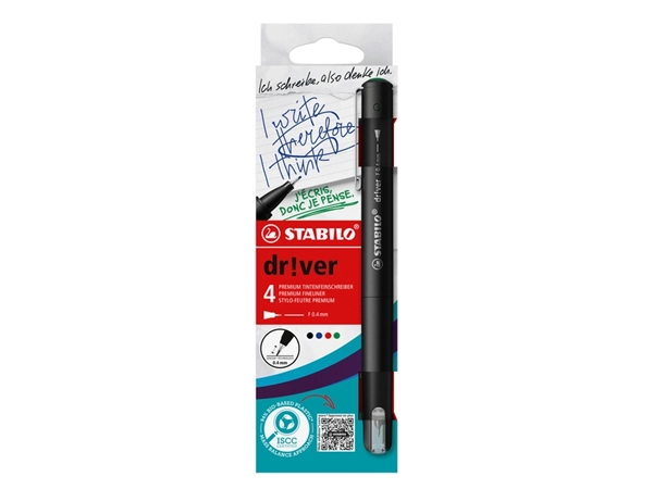 Een Fineliner STABILO dr!ver fijn assorti 4 stuks koop je bij Unimark Office B.V.