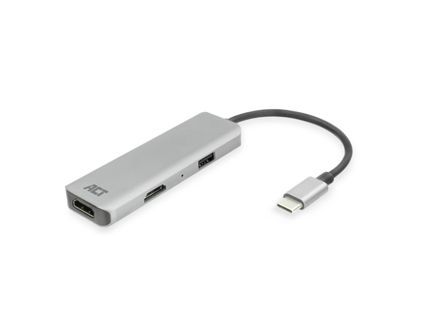 Een Adapter ACT USB-C 4K multiport voor 2 HDMI monitoren koop je bij Ziffo Kantoorcentrum BV