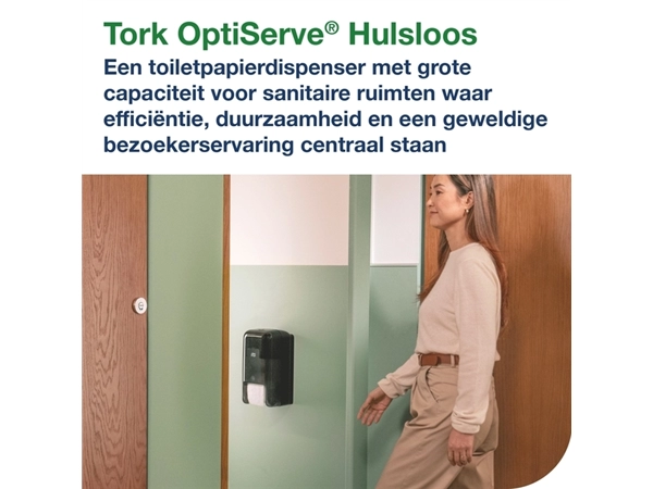 Een Toiletpapierdispenser Tork T7 Elevation OptiServe Coreless medium verticaal duo zwart 558042 koop je bij NiceSupplies.nl