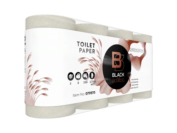 Een Toiletpapier BlackSatino GreenGrow CT10 3-laags 250vel naturel 079870 koop je bij Omnia 4 Office