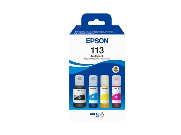 Een Navulinkt Epson 113 EcoTank zwart + 3 kleuren koop je bij Holzem Kantoorefficiency