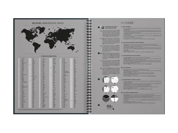 Een Spiraalblok Oxford International Notebook A4+ ruit 5X5mm zwart koop je bij Unimark Office B.V.