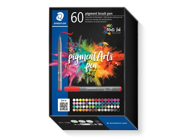 Een Brushpen Staedtler PigmentArts set à 60 kleuren koop je bij Unimark Office B.V.