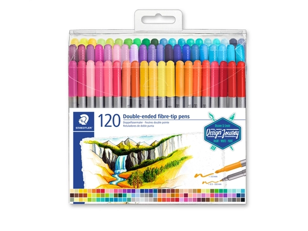 Een Kleurstift Staedtler 3200 dubbele punt fijn en ultrafijn etui à 120 kleuren koop je bij Unimark Office B.V.