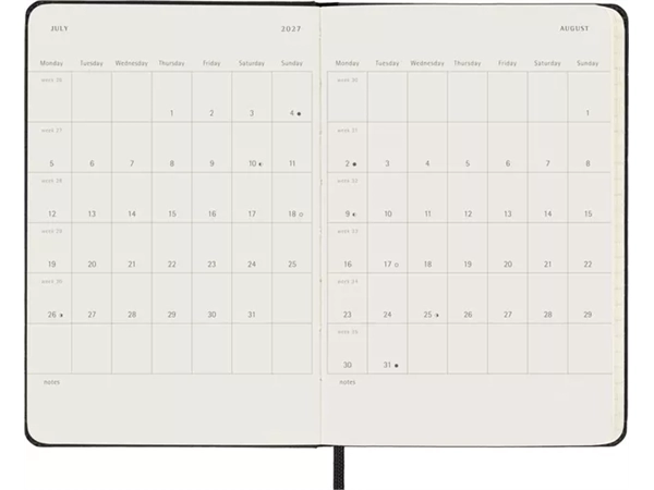 Een Agenda 2027 Moleskine 18M Planner Weekly 7dagen/1pagina pocket hc black koop je bij Van Leeuwen Boeken- en kantoorartikelen