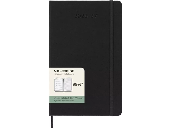 Een Agenda 2027 Moleskine 18M Planner Weekly 7dagen/1pagina large hc black koop je bij Van Leeuwen Boeken- en kantoorartikelen