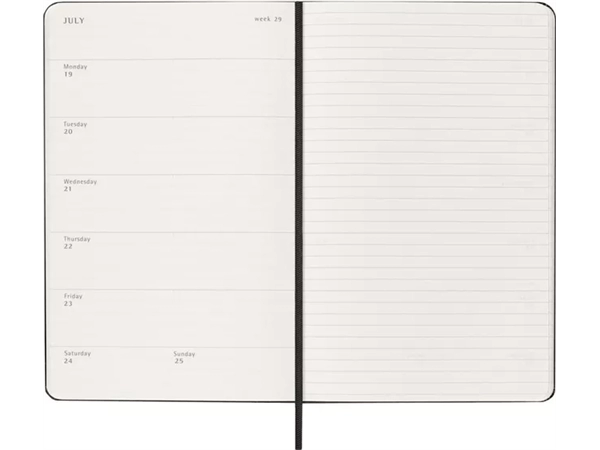 Een Agenda 2027 Moleskine 18M Planner Weekly 7dagen/1pagina large hc black koop je bij Van Leeuwen Boeken- en kantoorartikelen