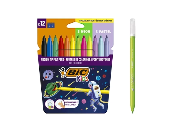 Een Kleurstift Bickids Cosmo clipstrip à 12 etuis koop je bij Van Leeuwen Boeken- en kantoorartikelen