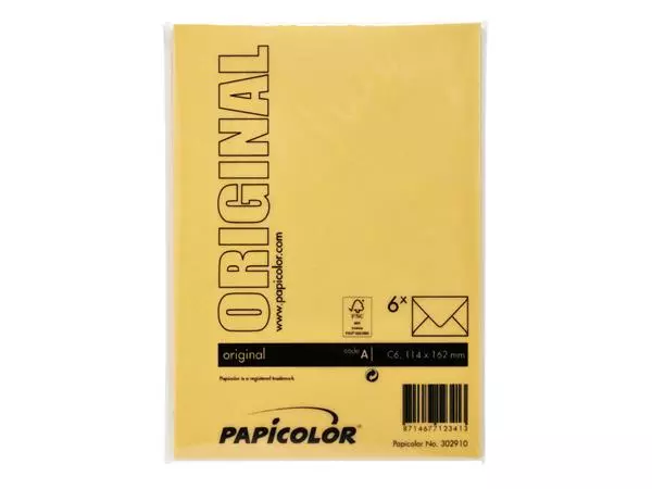 Een ENVELOP PAPICOLOR C6 114X162MM DOTTERGEEL koop je bij Kantoorvakhandel van der Heijde