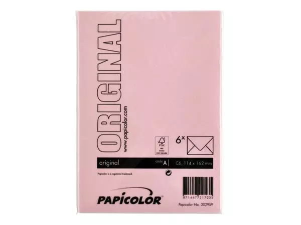 Een ENVELOP PAPICOLOR C6 114X162MM BABYROZE koop je bij Kantoorvakhandel van der Heijde