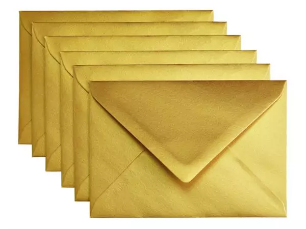 Een Envelop Papicolor C6 114x162mm metallic goud koop je bij Van Leeuwen Boeken- en kantoorartikelen