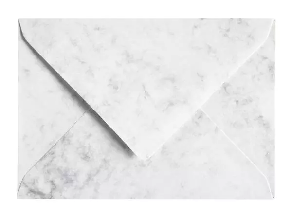 Een Envelop Papicolor C6 114x162mm marble grijs pak à 6 stuks koop je bij Buro De Peuter