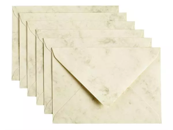 Een Envelop Papicolor C6 114x162mm marble ivoor koop je bij Van Hoye Kantoor BV