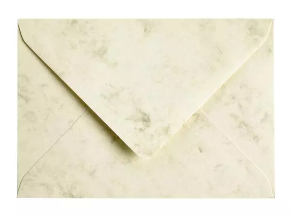 Een Envelop Papicolor C6 114x162mm marble ivoor pak à 6 stuks koop je bij Buro De Peuter