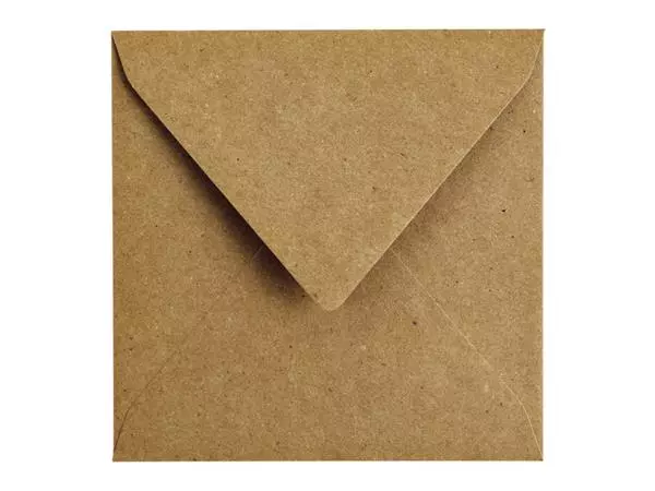 Een Envelop Papicolor 140x140mm kraft bruin pak à 6 stuks koop je bij Buro De Peuter