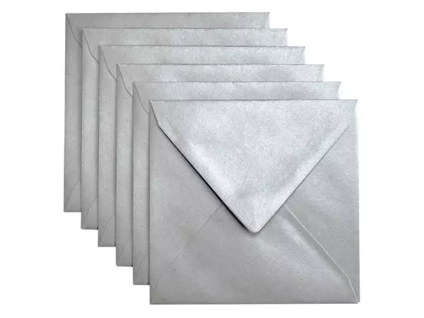 Een Envelop Papicolor 140x140mm metallic zilver koop je bij EconOffice