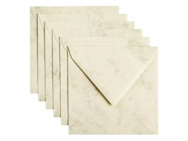 Een Envelop Papicolor 140x140mm marble ivoor koop je bij Van Hoye Kantoor BV