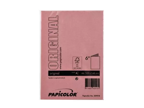 Een Correspondentiekaart Papicolor dubbel 105x148mm rood pak à 6 stuks koop je bij NiceSupplies.nl