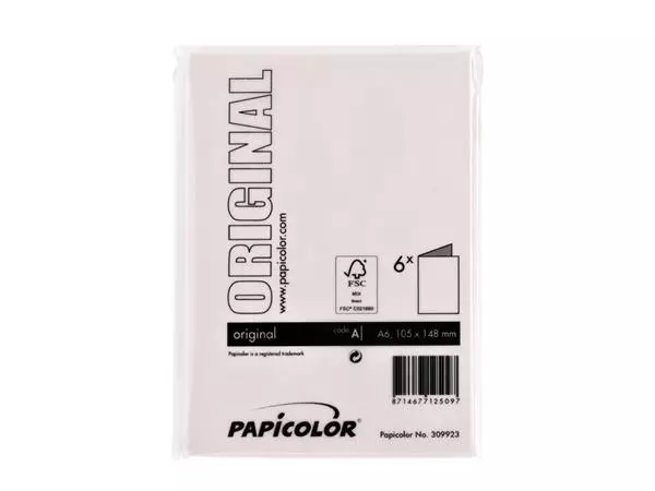 Een Correspondentiekaart Papicolor dubbel 105x148mm lichtroze pak à 6 stuks koop je bij Unimark Office B.V.