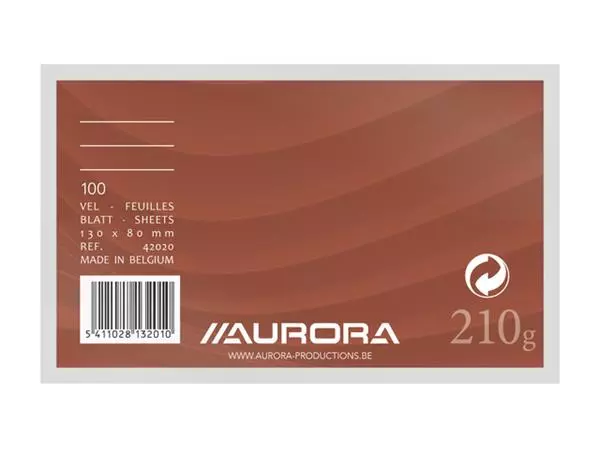Een Systeemkaart Aurora 130x80mm lijn met rode koplijn 210gr wit koop je bij MV Kantoortechniek B.V.