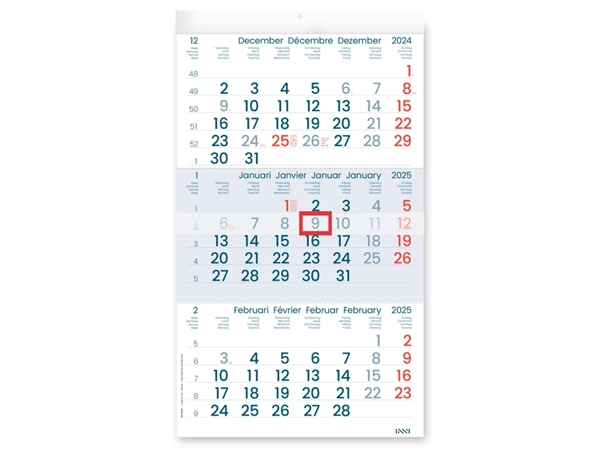 Een Calendrier 3 mois 2025 INNI Manager koop je bij QuickOffice BV