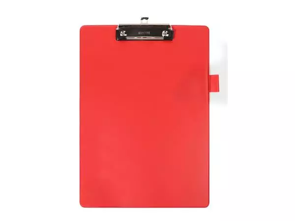 Een Klembord Quantore A4 staand PVC rood met 100mm klem + penlus koop je bij Van Hoye Kantoor BV