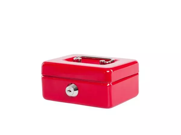 Een Geldkist MAUL met muntgleuf en slot 125x95x60mm rood koop je bij EconOffice