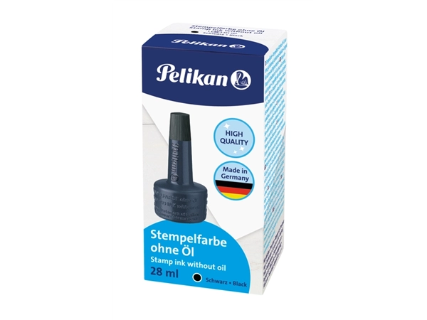 Een Stempelinkt Pelikan flacon 28ml zwart koop je bij EconOffice