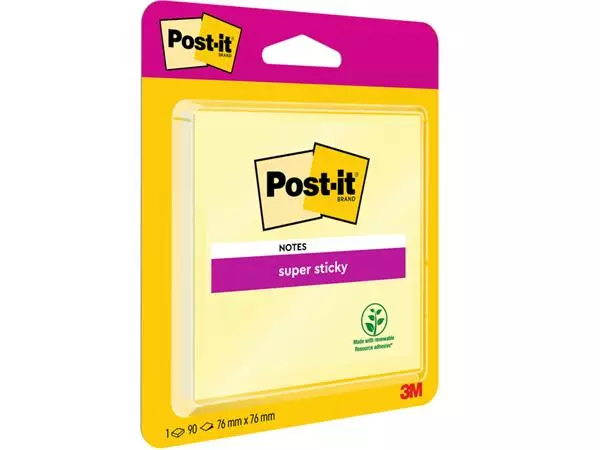 Memoblok Post-it 6920 Super Sticky 76x76mm geel