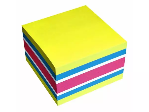 Een Memoblok info notes kubus 450 vel 75x75mm neon assorti 450 vel koop je bij NiceSupplies.nl