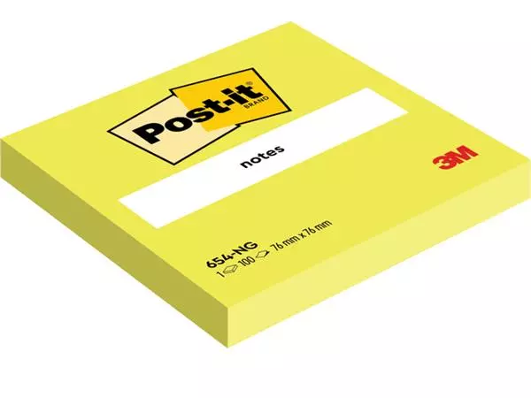 Een Memoblok 3M Post-it 654 76x76mm neon groen koop je bij EconOffice