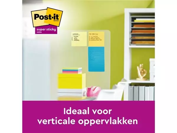 Een MEMOBLOK POST-IT 6845 SUPER STICKY 203X152MM ASS koop je bij Kantoorvakhandel van der Heijde