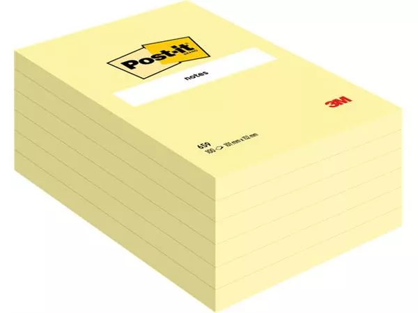 Een Memoblok Post-it 659 102x152mm geel koop je bij Goedkope Kantoorbenodigdheden