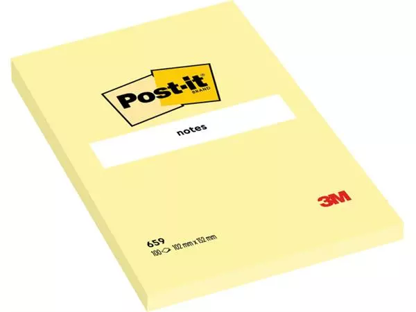 Een Memoblok Post-it 659 102x152mm geel koop je bij Buro De Peuter